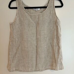 Le Paris Petit Linen Gingham Top